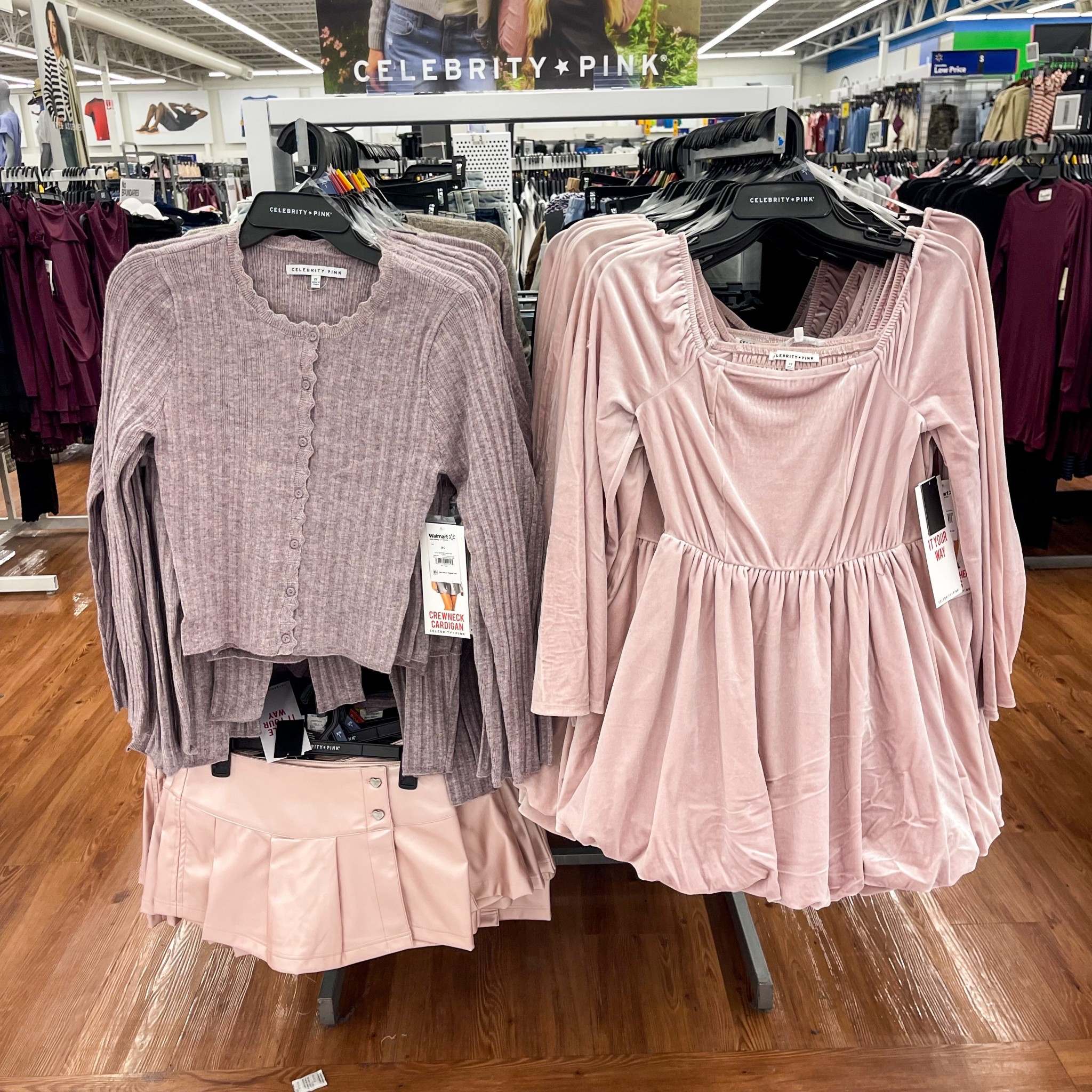 This Celebrity Pink display I saw at Walmart the other day is SO cute! Loving the colors of all these pieces and though the skirt is a bit short for me personally I think that sweater (also comes in gray) would look great with jeans.

#walmart
#walmartstyle
#walmartfashion
#celebritypink
#fallfashion 

#LTKStyleTip