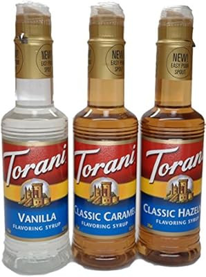 Torani Vanilla, Classic Hazelnut, & Caramel 12.7 Oz (Variety Pack of 3) | Amazon (US)