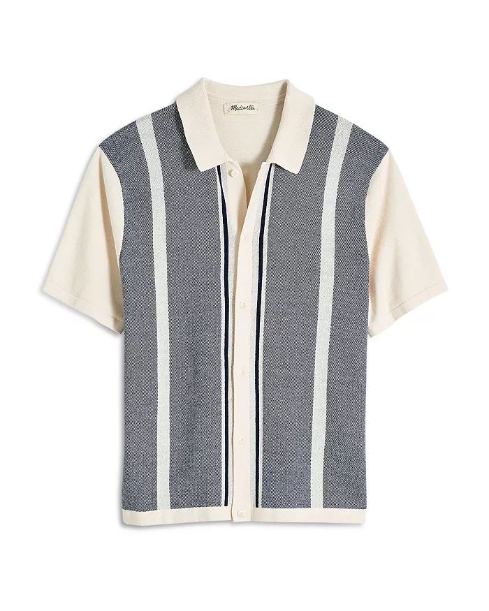 Cotton Sweater Knit Stripe Button Down Polo Shirt | Bloomingdale's (US)