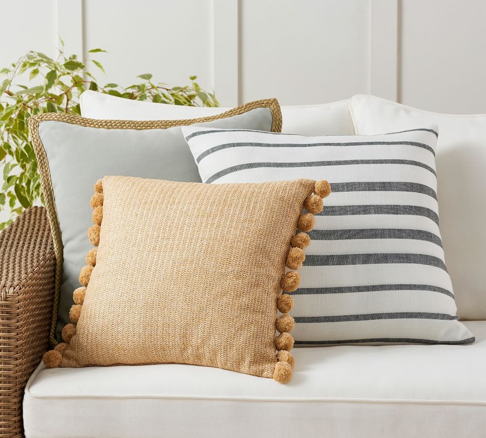 Cozy Contrast Gray Indoor/Outdoor Pillow Set | Pottery Barn (US)