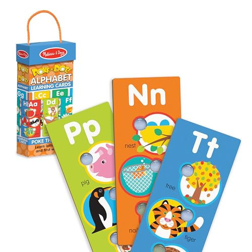 Melissa & Doug Poke-a-Dot! Alphabet Jumbo Learning Cards, 13 Double Sided Interactive ABC Flash Cards, Educational Activities for Toddlers and Preschoolers, Ages 1+ | Amazon (US)