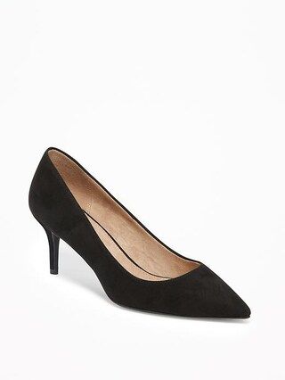 Sueded Mid-Heel Pointy-Toe Pumps for Women | Old Navy US