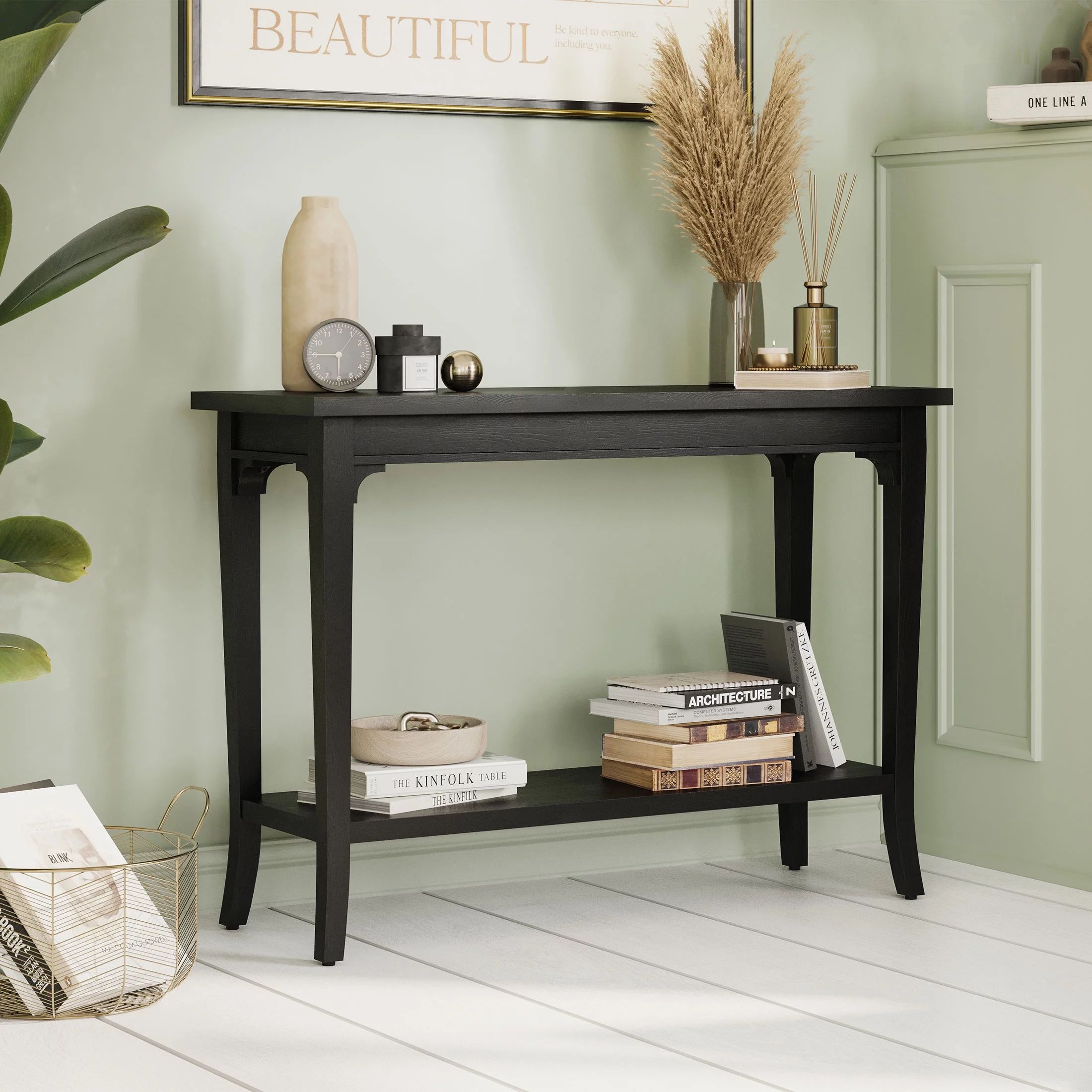Beautiful Marais Console Table with Lower Shelf and Solid Wood Frame by Drew Barrymore - Walmart.... | Walmart (US)