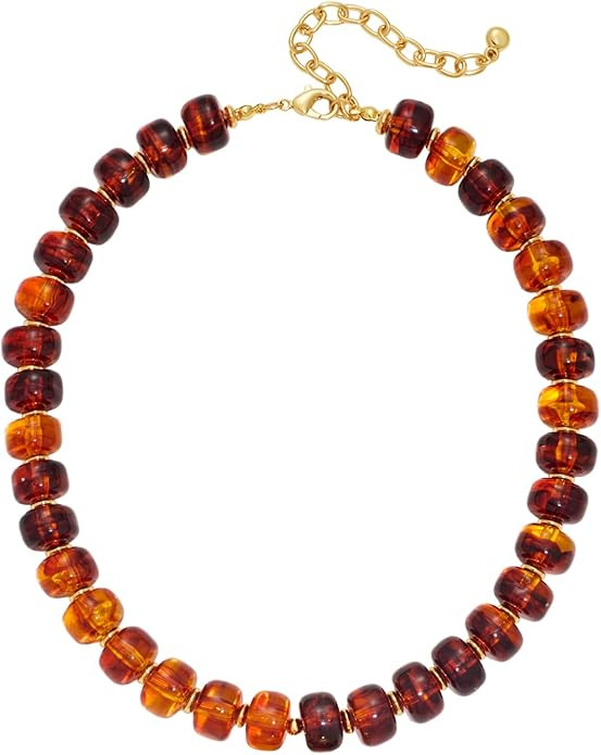 Summer Beach Jewelry Chunky Beaded Necklace for Women Trendy Statement Big Colorful Resin Bead Ch... | Amazon (US)