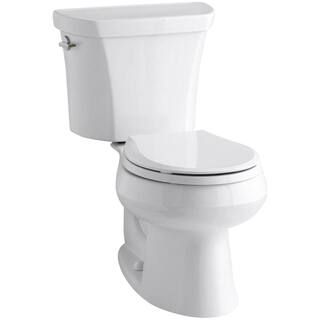 KOHLER Wellworth 2-Piece 1.1 or 1.6 GPF Dual Flush Round Toilet in White K-3987-0 | The Home Depot