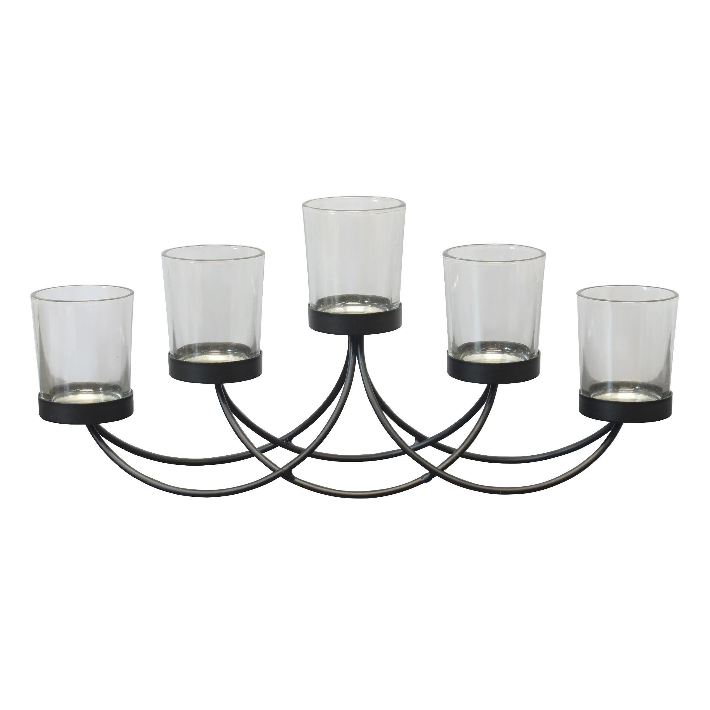 Stonebriar Black Metal Votive Candelabra, Decorative Candle Centerpiece, Elegant Candle Holders, ... | Walmart (US)