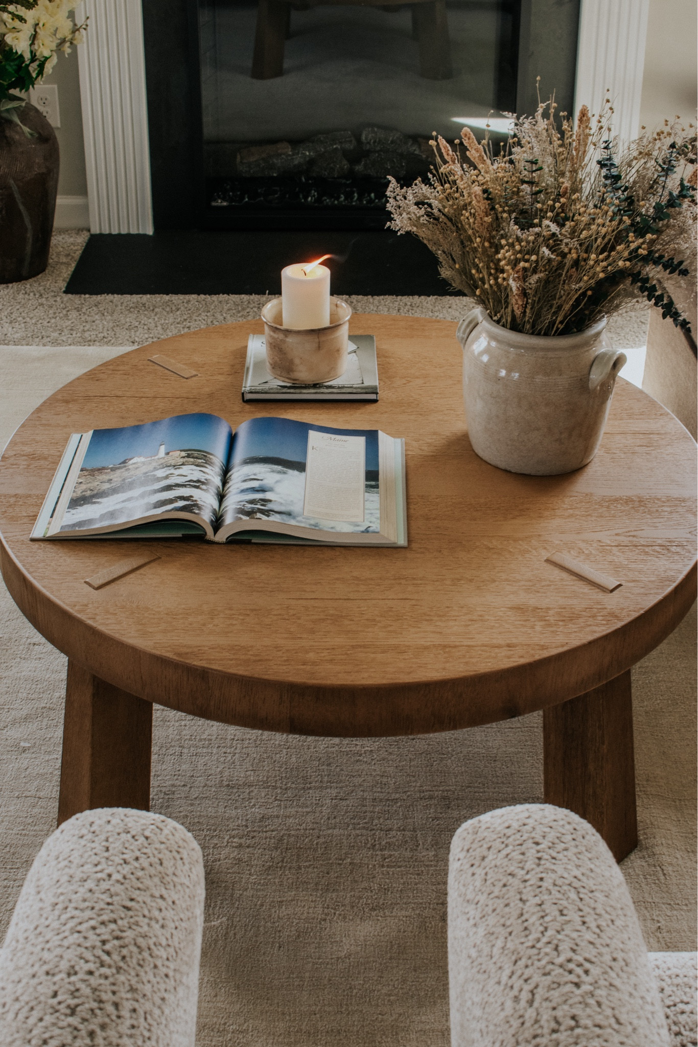 Solid wood coffee table; Amber interiors; Amber Lewis; natural wood coffee table; round coffee table

#LTKHome