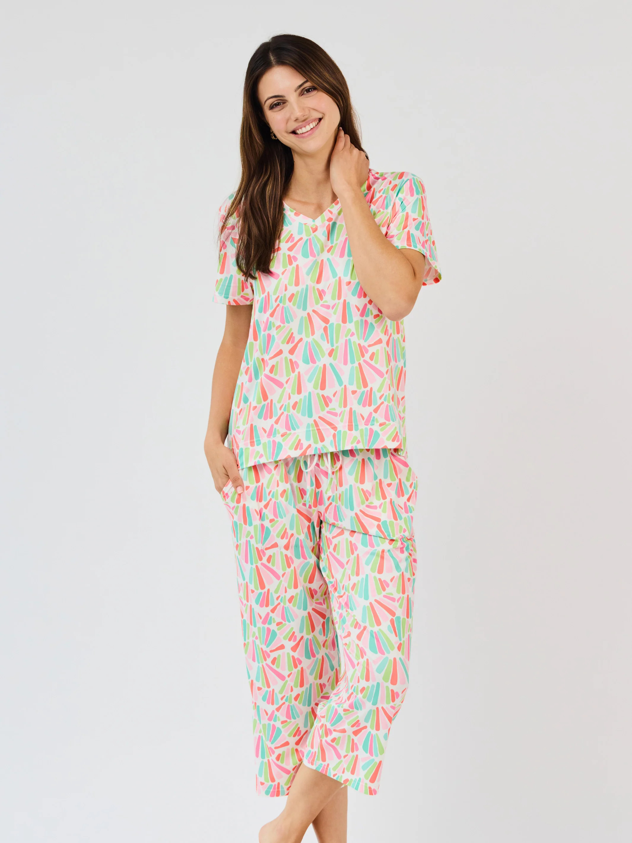 Women's Alli Cropped Pants Set | Calypso Beat Multi | Mary Square