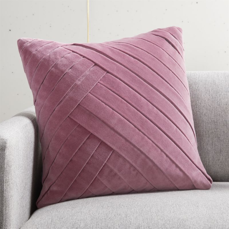 18" Leger Velvet Pillow Lilac | CB2 | CB2