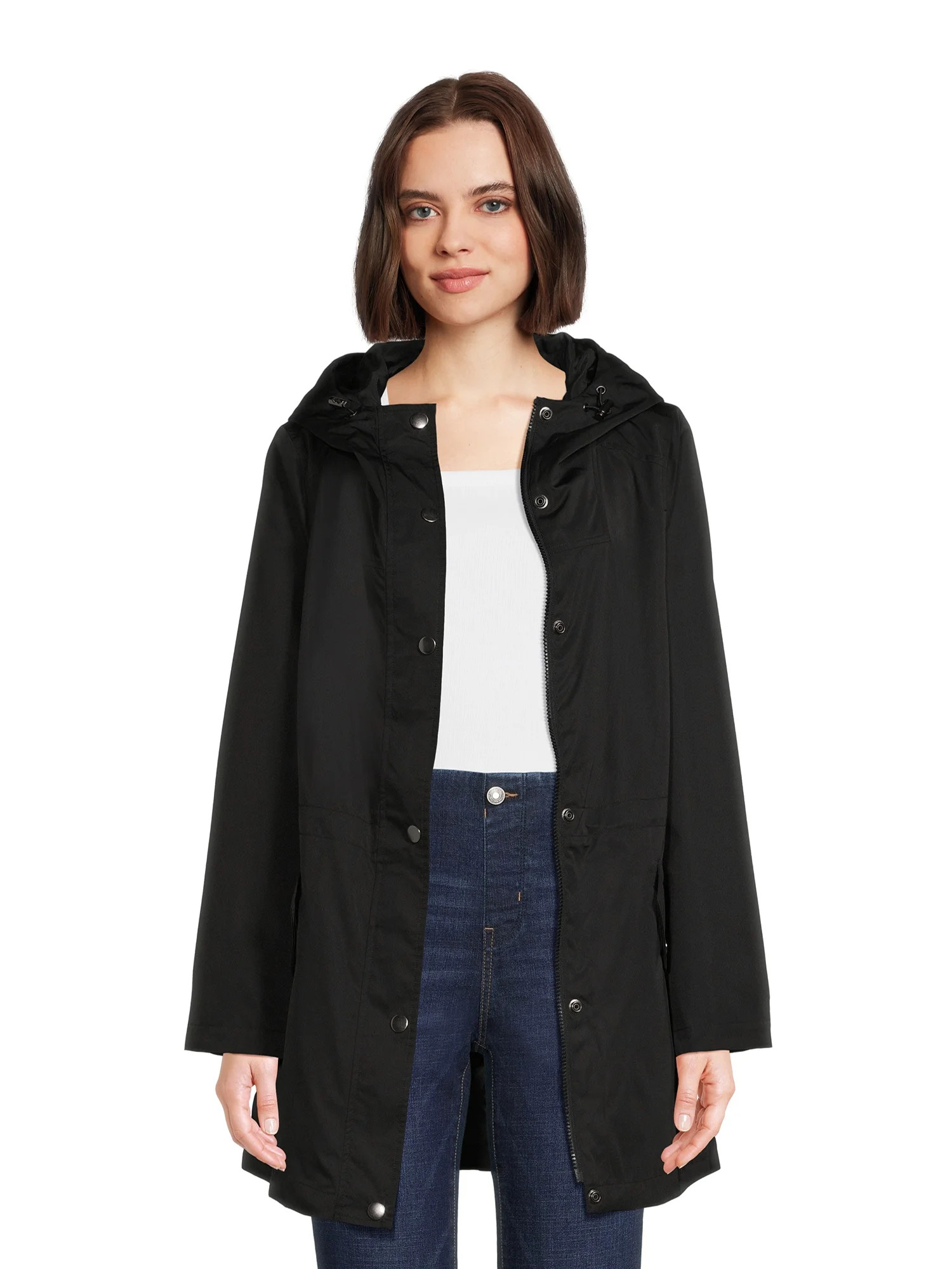 Time and Tru Women s Lightweight Anorak Jacket with Hood Sizes XS-3X | Walmart (US)