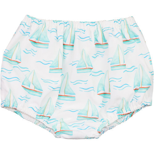 White And Blue Sailboat Swim Bloomer | Cecil and Lou