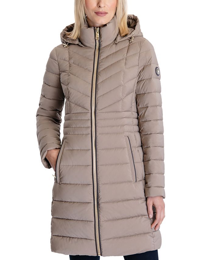 Michael Kors Hooded Stretch Packable Down Puffer Coat, Created for Macy's & Reviews - Coats & Jac... | Macys (US)