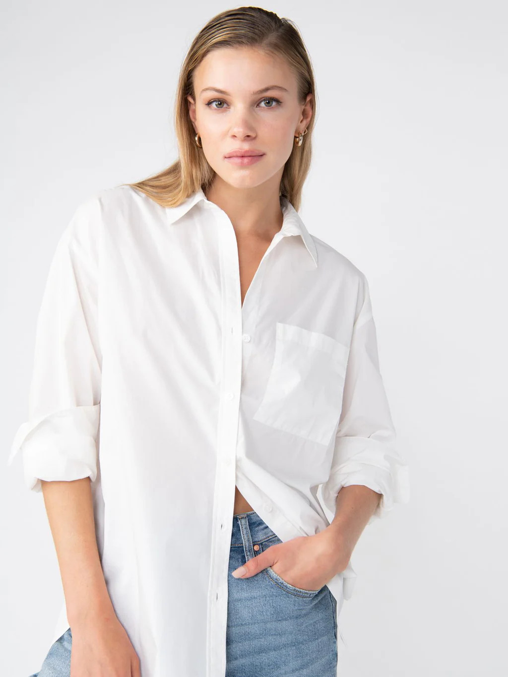 Slit Back Tunic Blouse White | Sanctuary Clothing