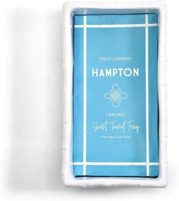 Two's Company Hampton Faux Bamboo Fretwork Guest Towel Tray | Amazon (US)