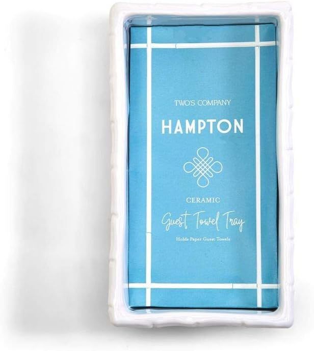 Two's Company Hampton Faux Bamboo Fretwork Guest Towel Tray | Amazon (US)