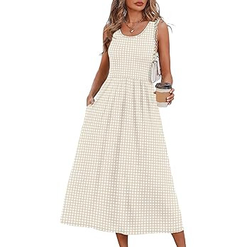 WIHOLL Casual Summer Dresses for Women 2025 Sleeveless Flowy Sun Spring Dress Sundresses Boho Ita... | Amazon (US)