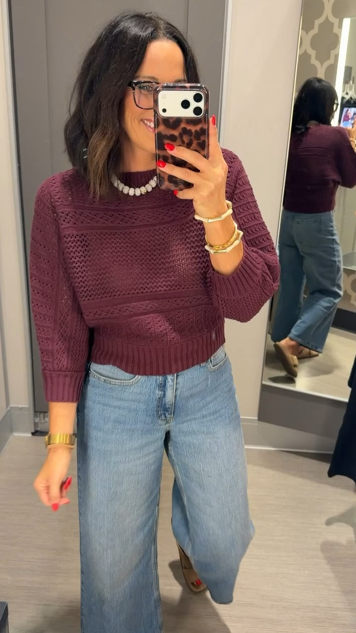 This sweater is SO good for fall. 🍂 The rich burgundy color, pretty knit detail, and relaxed fit make it look way more expensive than it is. Paired it with my favorite wide leg jeans! Wearing an XS.

#TargetStyle #TargetFinds #FallFashion #AffordableFashion #CozyStyle #EverydayOutfit #TargetFashion #LTKStyle #LTKCreator #OOTD