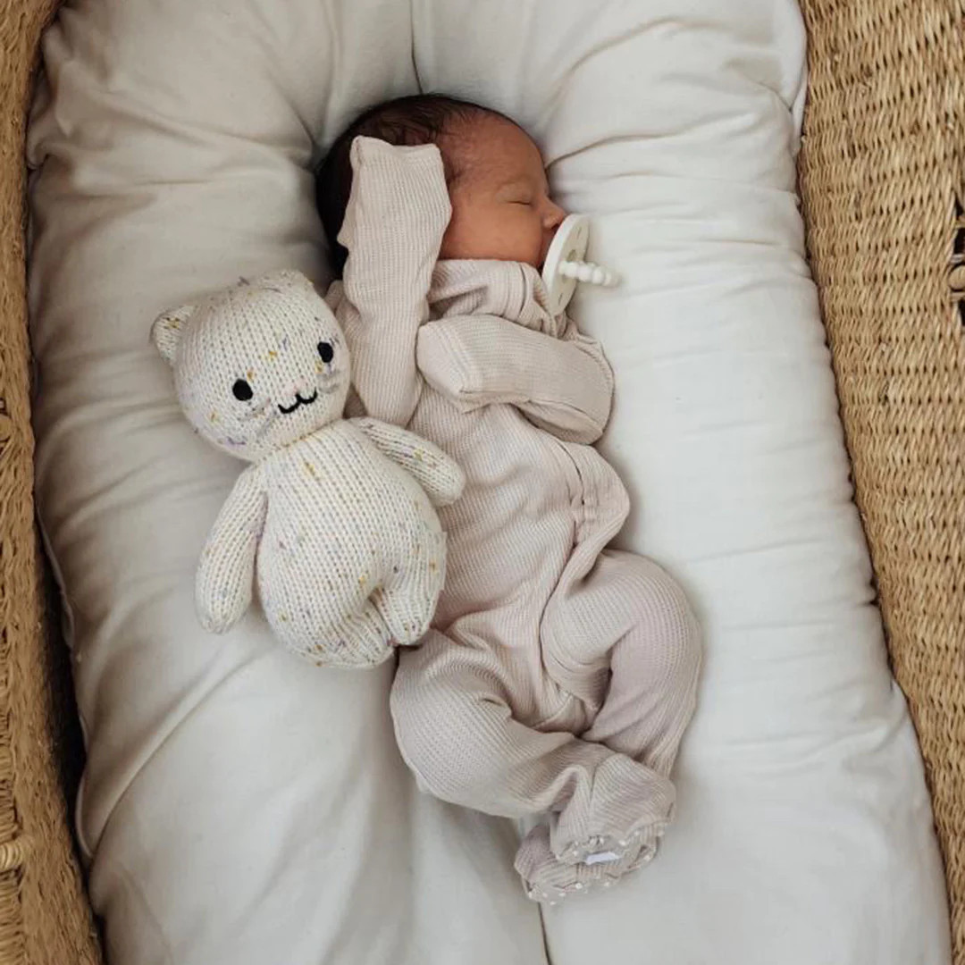 Oatmeal Waffle Bamboo Zipper Footie* | Caden Lane