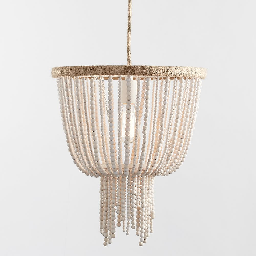 Wood Beaded Chandelier (15") | Pottery Barn Teen