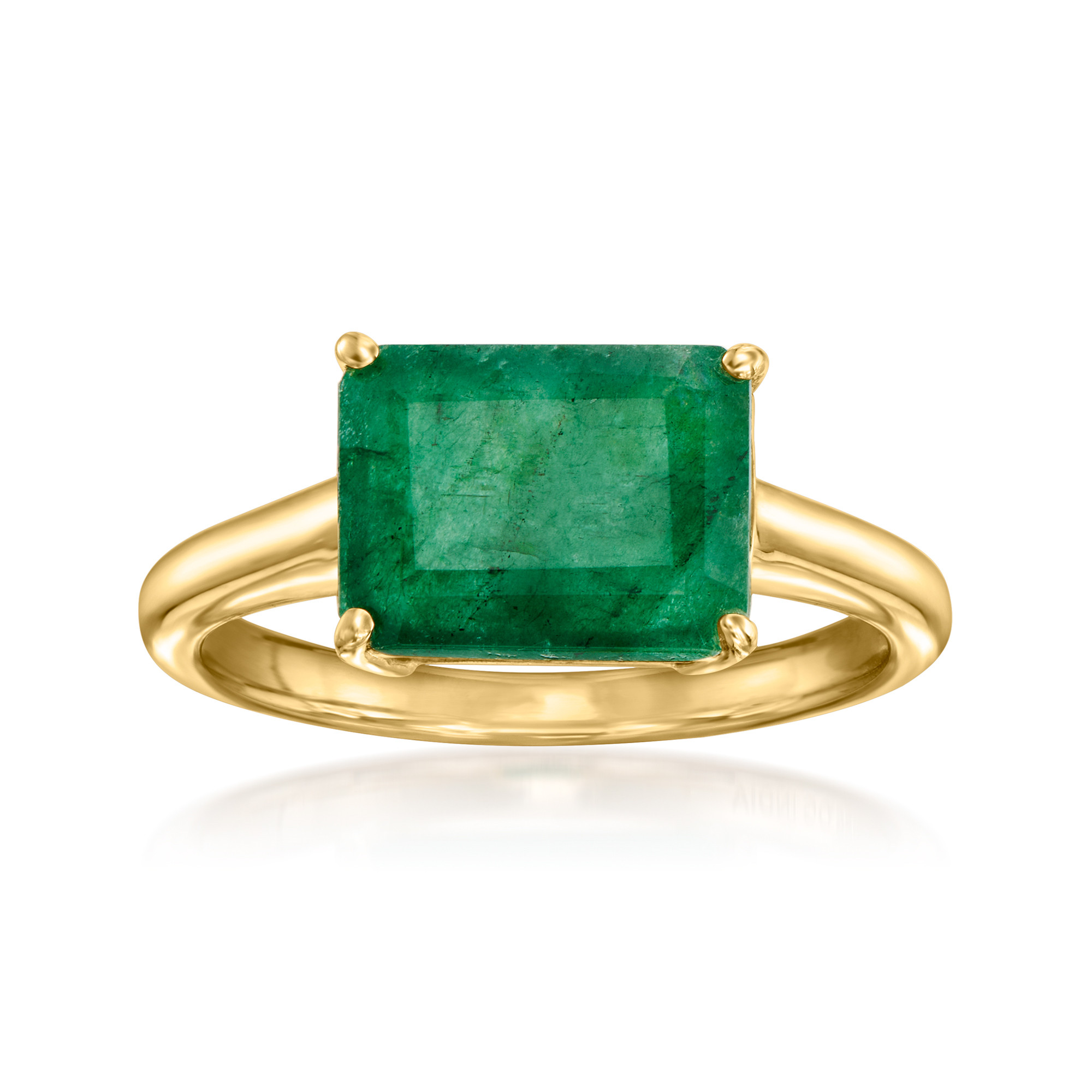 2.70 Carat Emerald East-West Ring in 18kt Gold Over Sterling | Ross-Simons