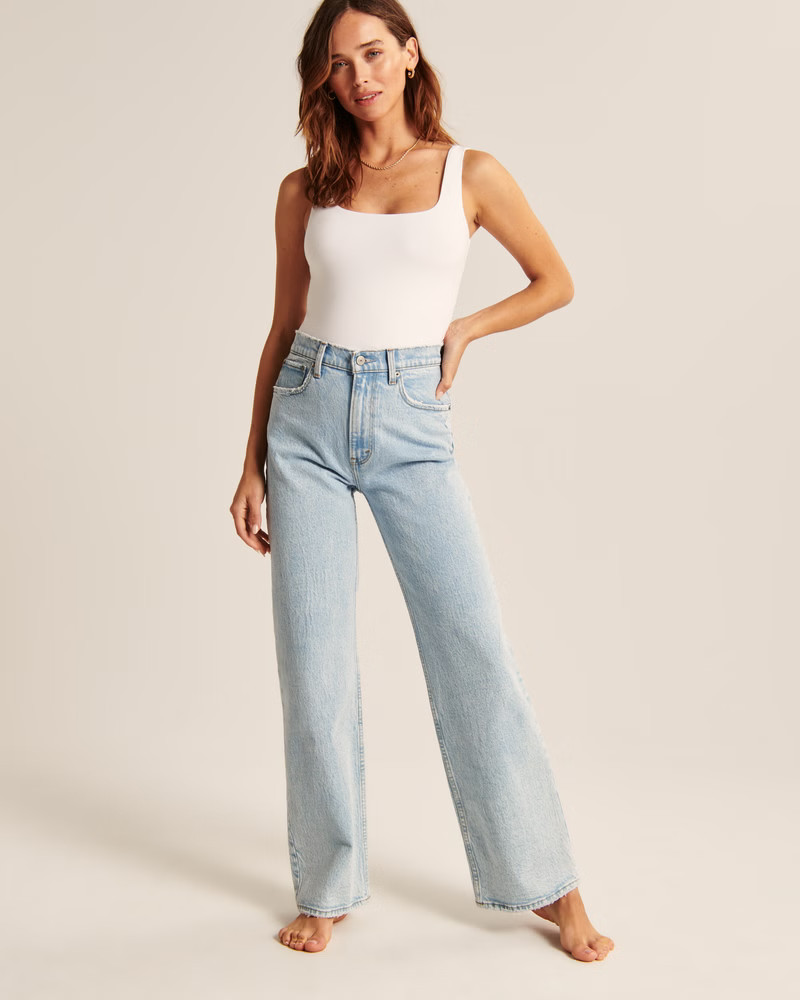 Cotton Seamless Fabric Tank Bodysuit | Abercrombie & Fitch (US)