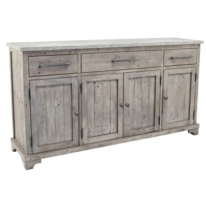 Reynaldo 67" Wide 3 Drawer Pine Wood Sideboard | Wayfair North America