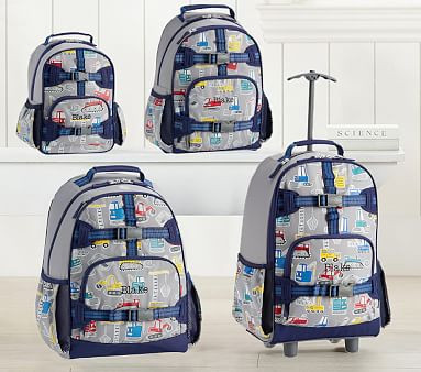 Mackenzie Gray Jax Construction Glow-in-the-dark Backpacks | Pottery Barn Kids