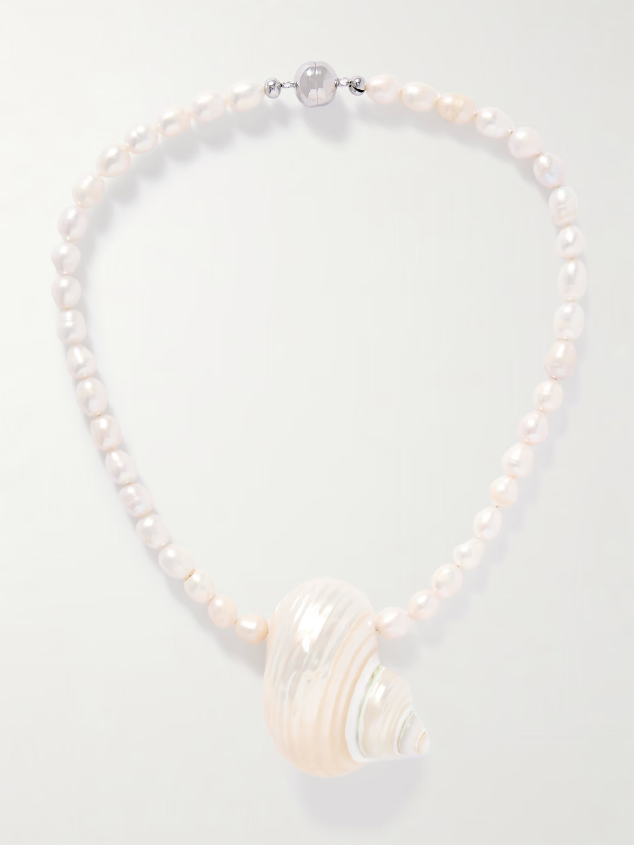 Julietta - Mykonos Silver-tone, Freshwater Pearl And Shell Necklace - White | NET-A-PORTER (US)