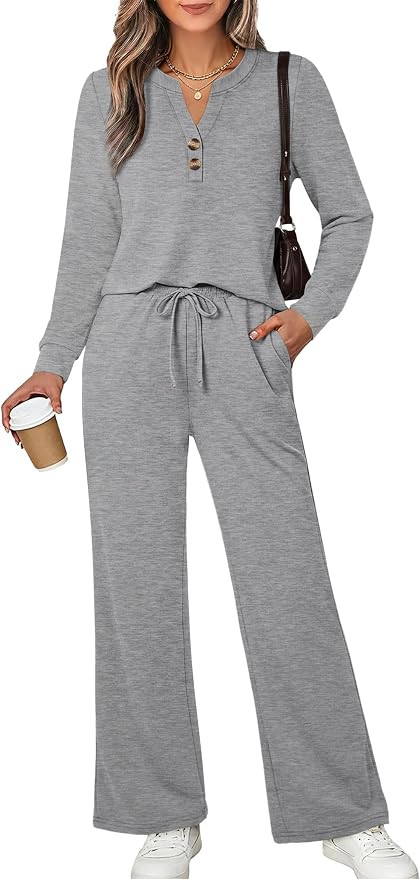 WIHOLL Two Piece Lounge Sets for Women Fall Travel Airport Vacation Outfits | Amazon (US)