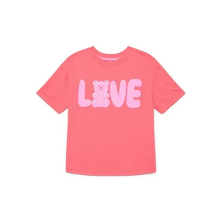 Valentine's Day Girls Bear Graphic Tee from Way to Celebrate, Sizes 4-16 | Walmart (US)