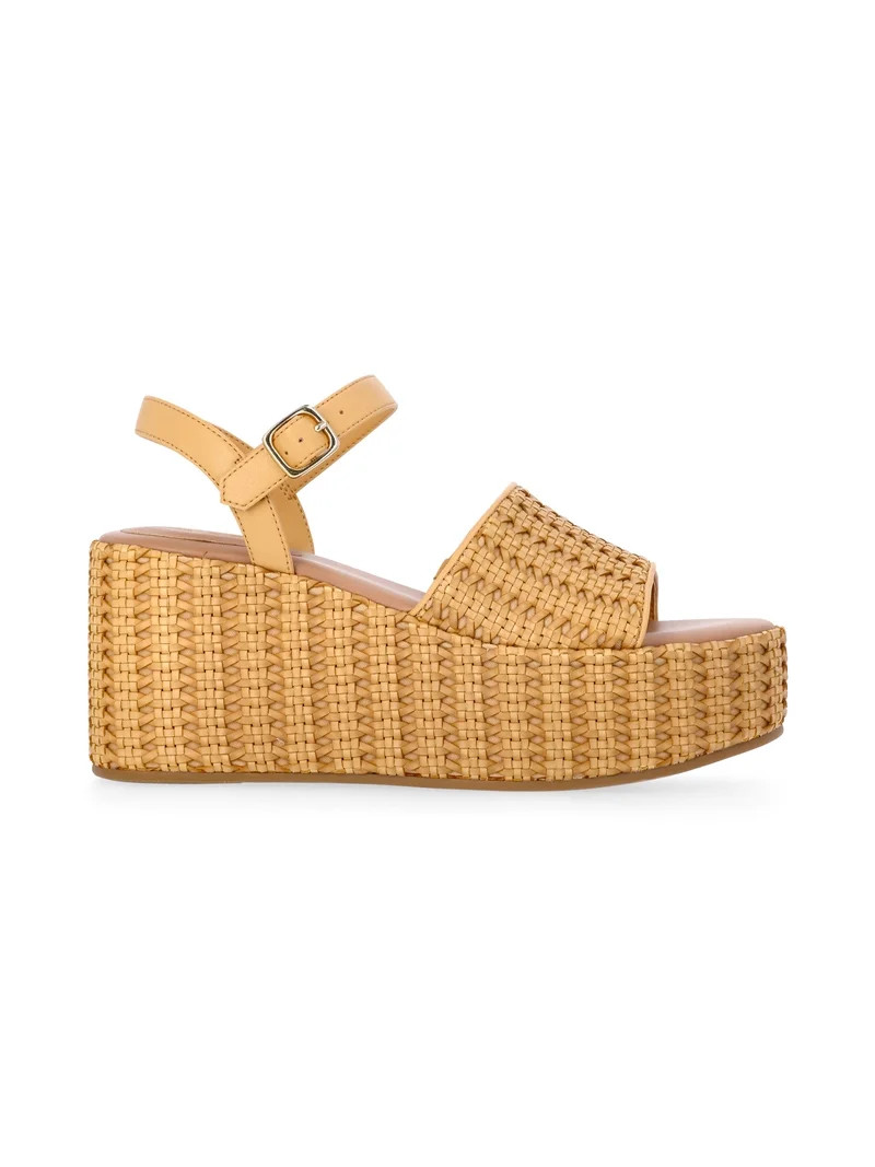 Time and Tru Women's Woven Wedge Heel Sandals | Walmart (US)