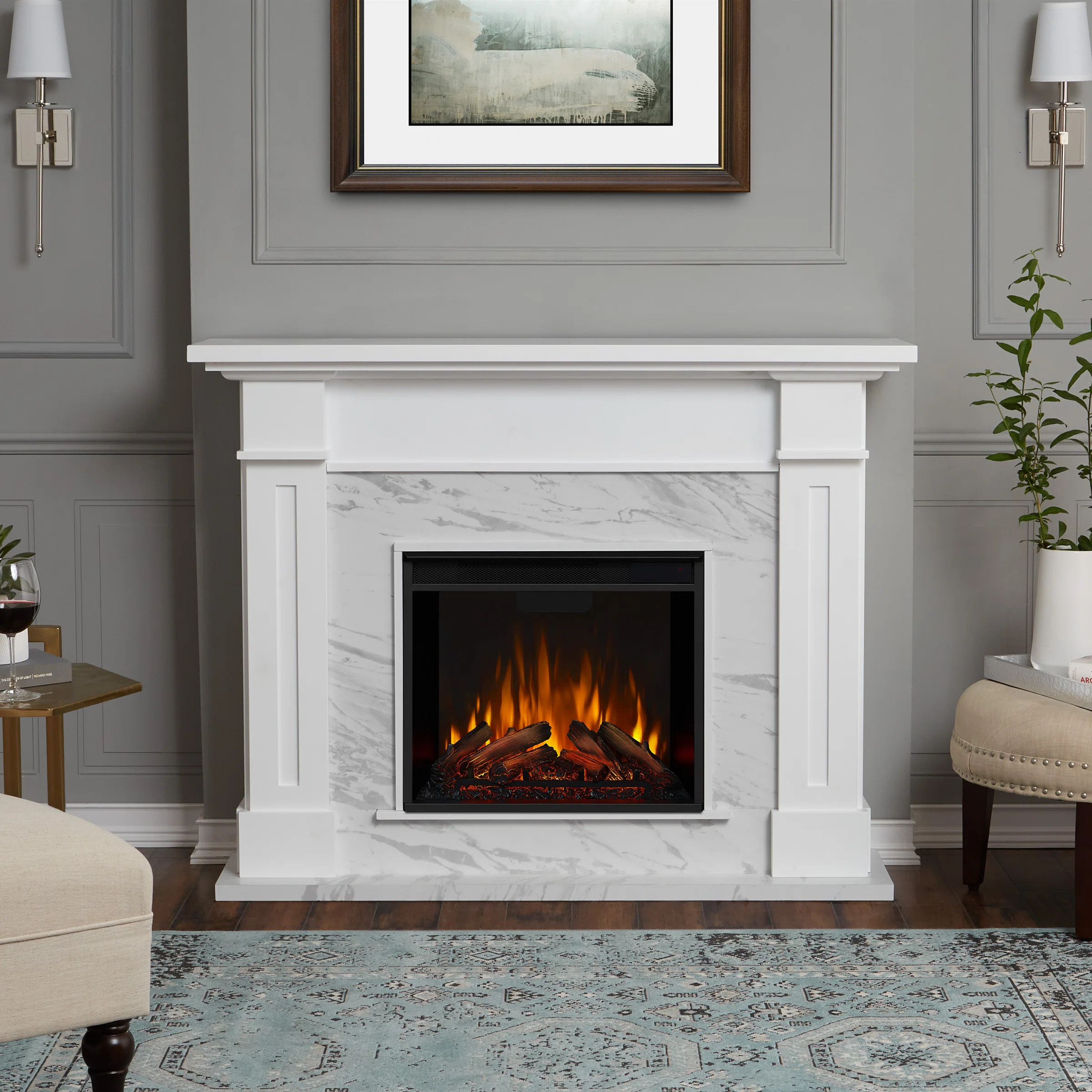Kipling 54" Electric Fireplace by Real Flame | Wayfair North America