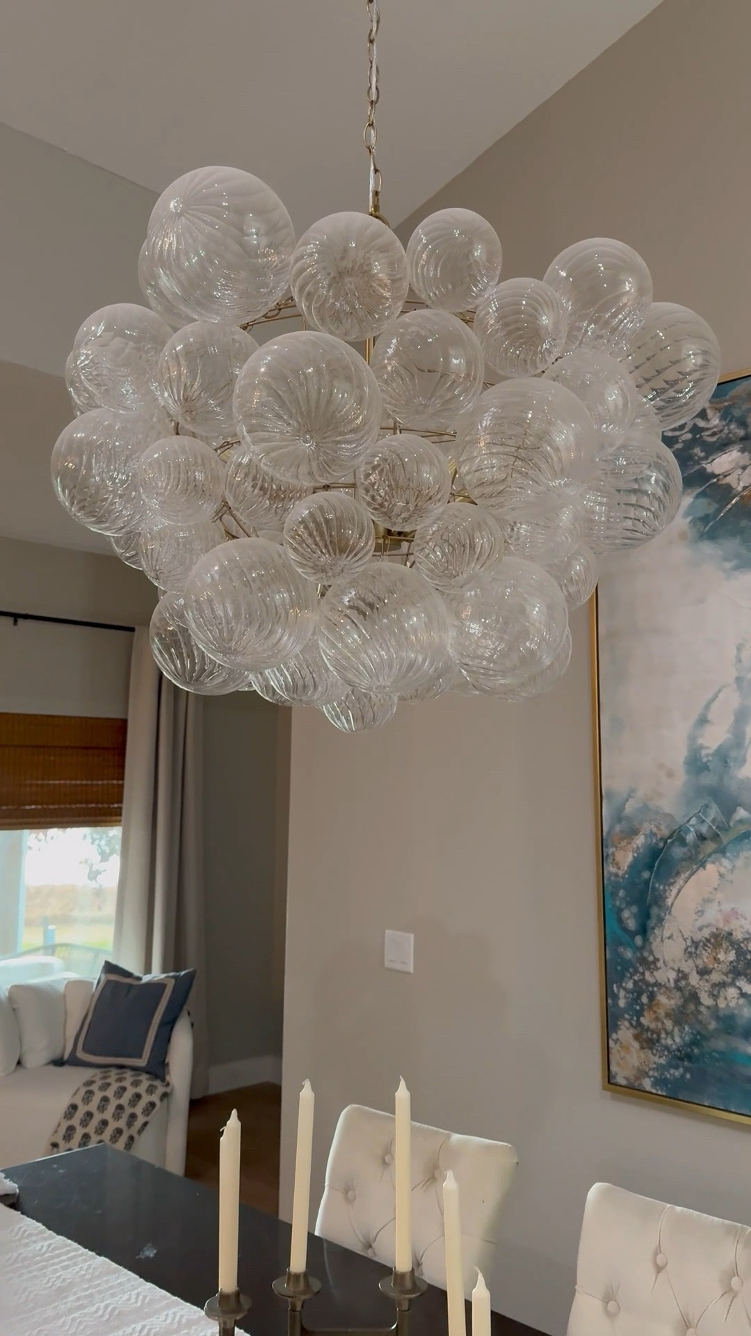 Love my bubble chandelier!  Glass globe chandelier that’s a Visual Comfort dupe.  Home decor

#LTKstorytime #LTKdayinmylife #LTKHome