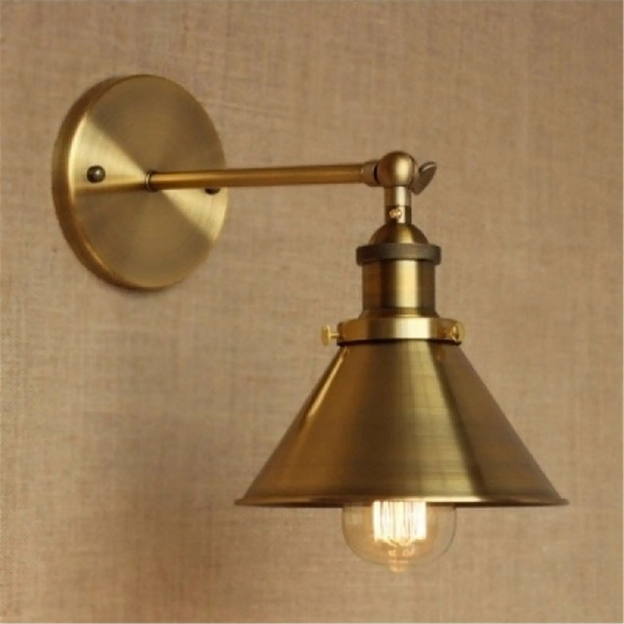 Brass Wall Sconce with Metal Cone Shade (As Is Item) | Bed Bath & Beyond
