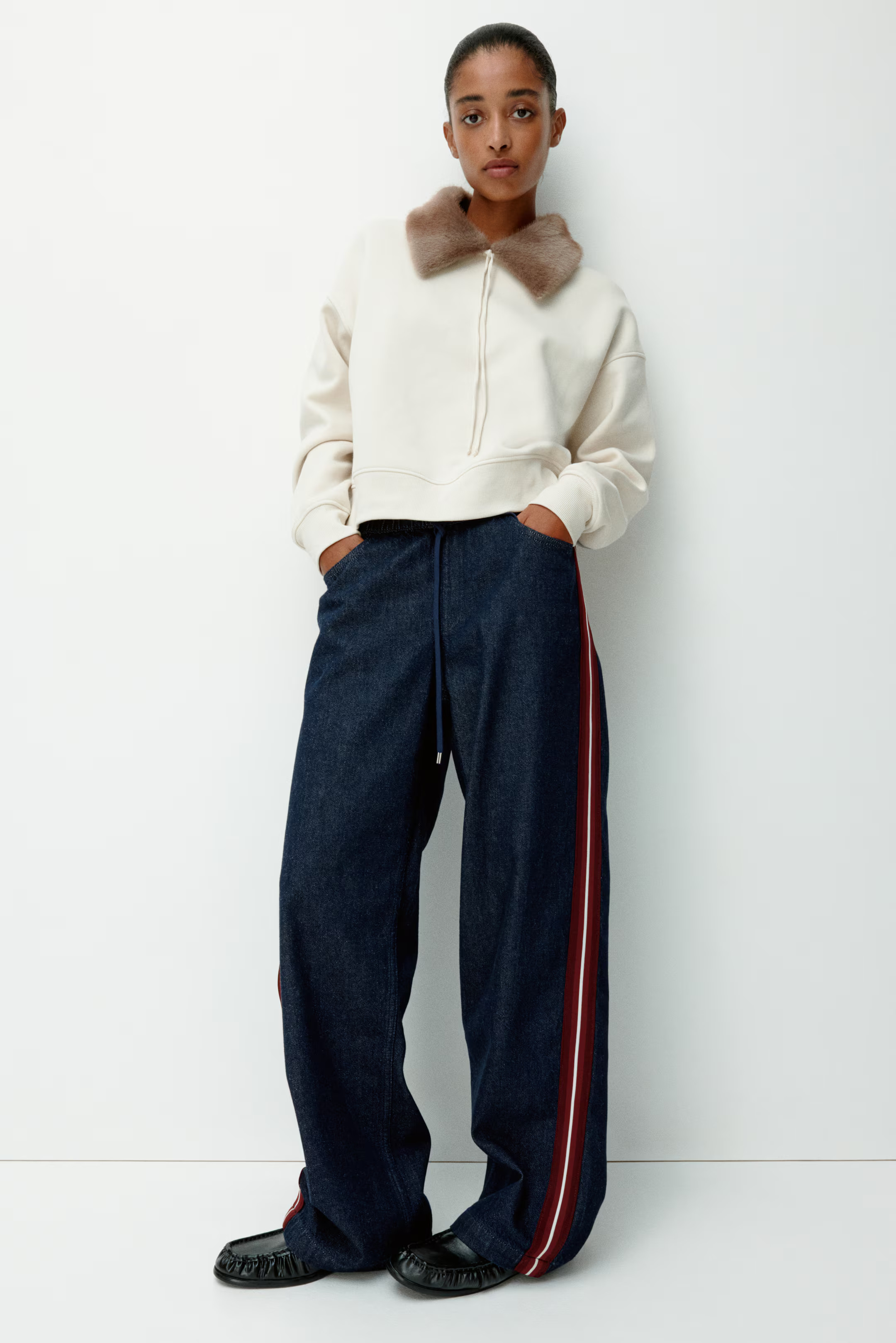 Denim Drawstring Pants - Dark denim blue - Ladies | H&M US | H&M (US + CA)