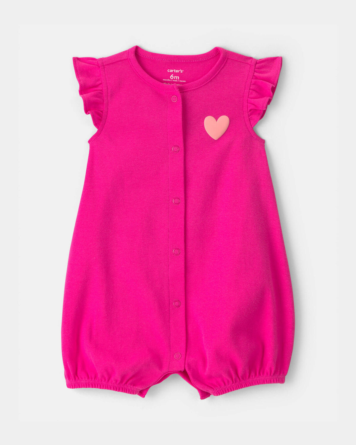 Baby Girl 'Little Love' Heart Short-Sleeve Romper - Pink | Carter's Inc