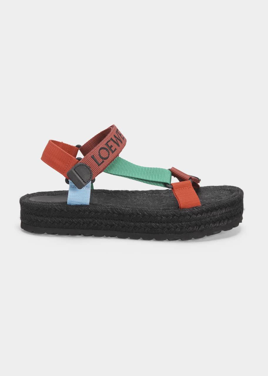 Colorblock T-Strap Espadrille Sandals | Bergdorf Goodman