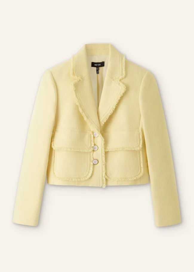 Textured Cotton-Blend Crop Jacket | ME+EM US