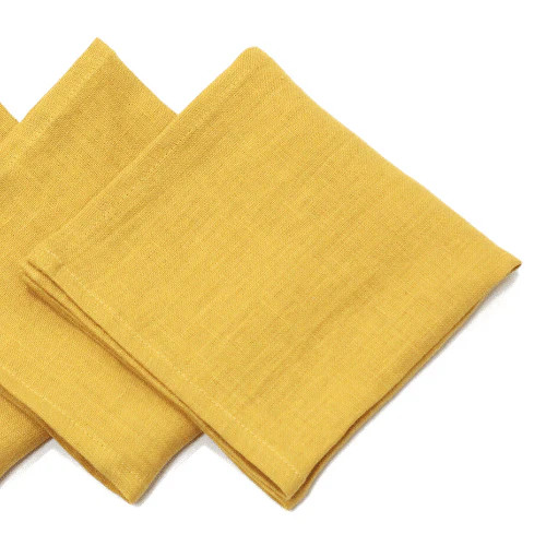 Saffron Linen Napkins - Set/4 - 2 Sizes | SmithHönig