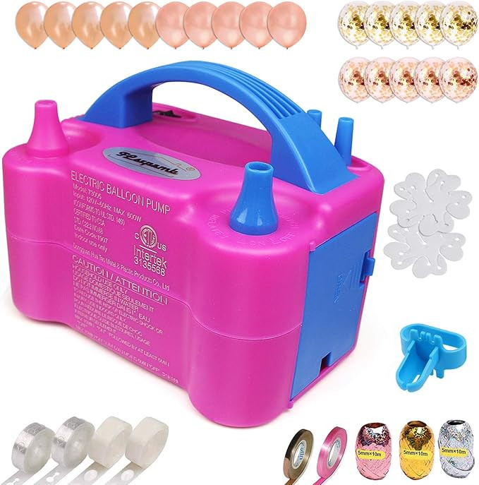 Electric Balloon Pump, Portable Dual Nozzle Blower Pump/Inflator, ETL Approved, with Balloons, Ty... | Amazon (US)