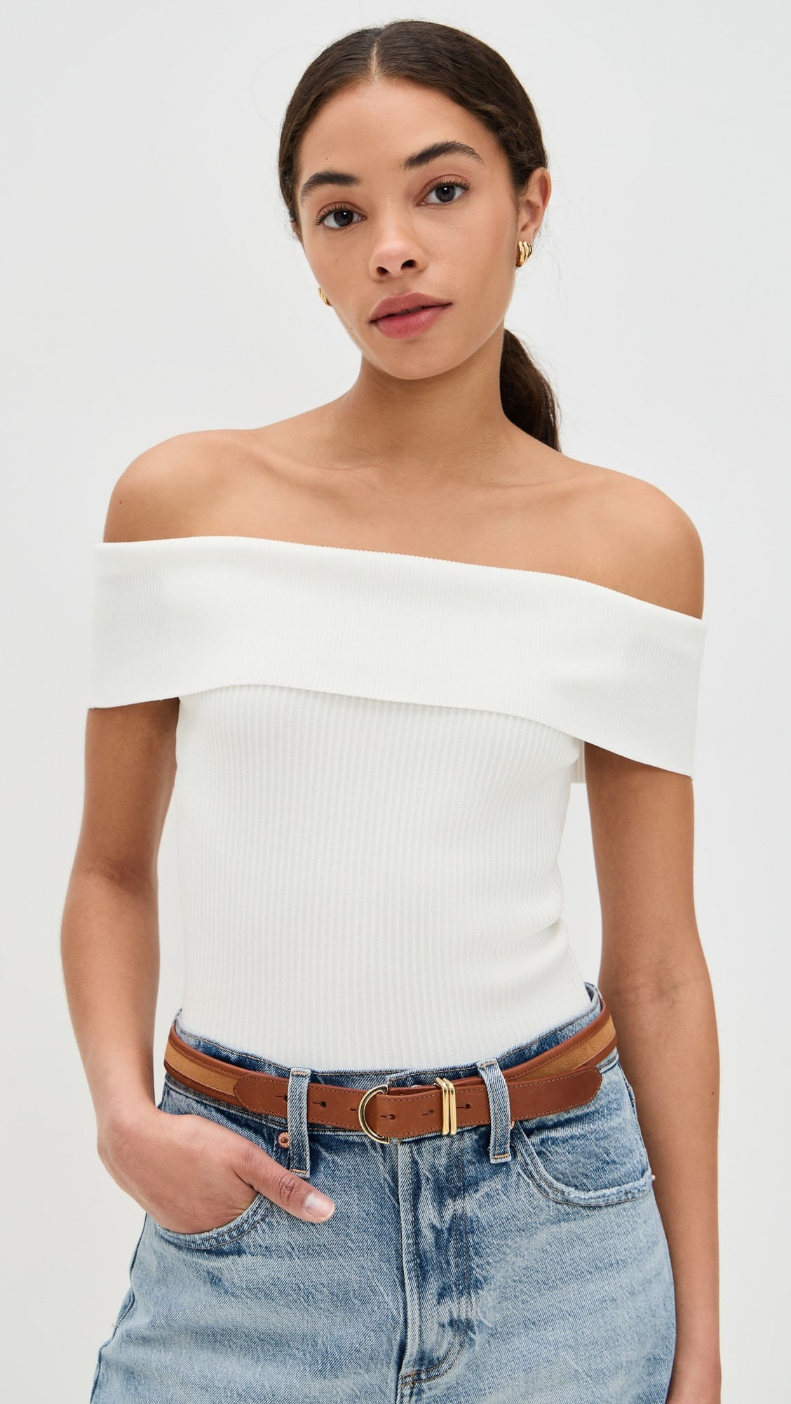 Rib Off Shoulder Top | Shopbop