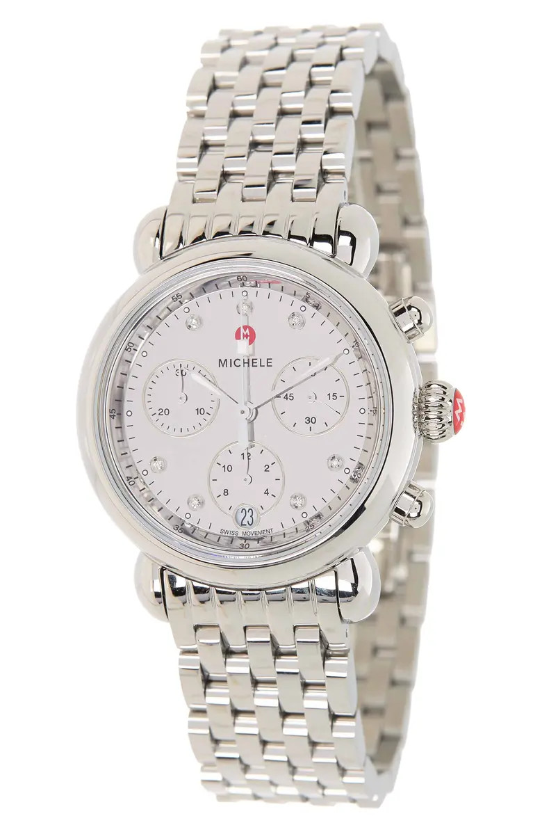 Stainless Steel Mirror Diamond Bracelet Watch, 36mm - 0.02 ctw | Nordstrom Rack