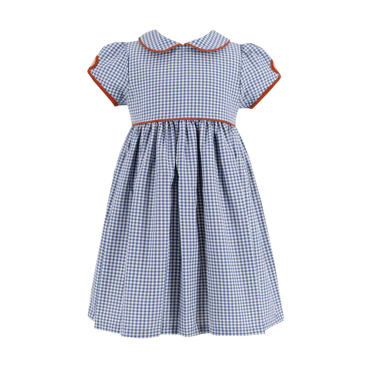 Sarita Girl Dress - Classic Gingham Pumpkin | Dondolo