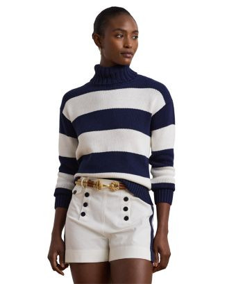 Ralph Lauren Striped Cotton Turtleneck Sweater  | Bloomingdale's Ralph Lauren Women | Bloomingdale's (US)