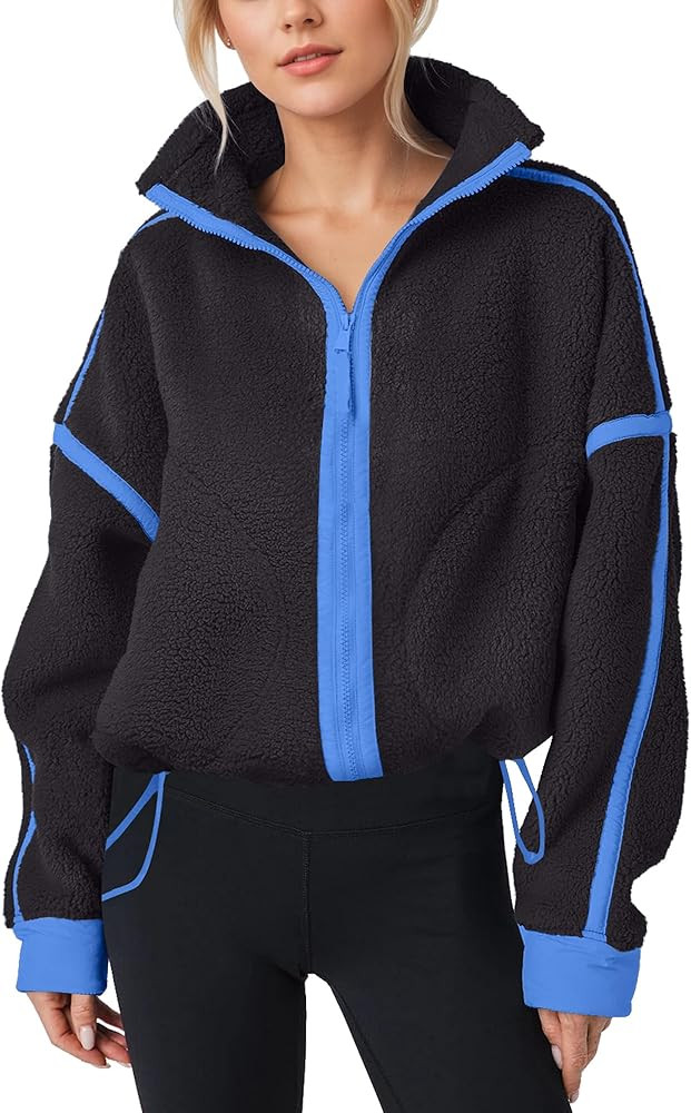 Locachy Women's Oversized Thermal Fuzzy Fleece Cute Winter Jacket Casual Sherpa Outerwear Coats w... | Amazon (US)