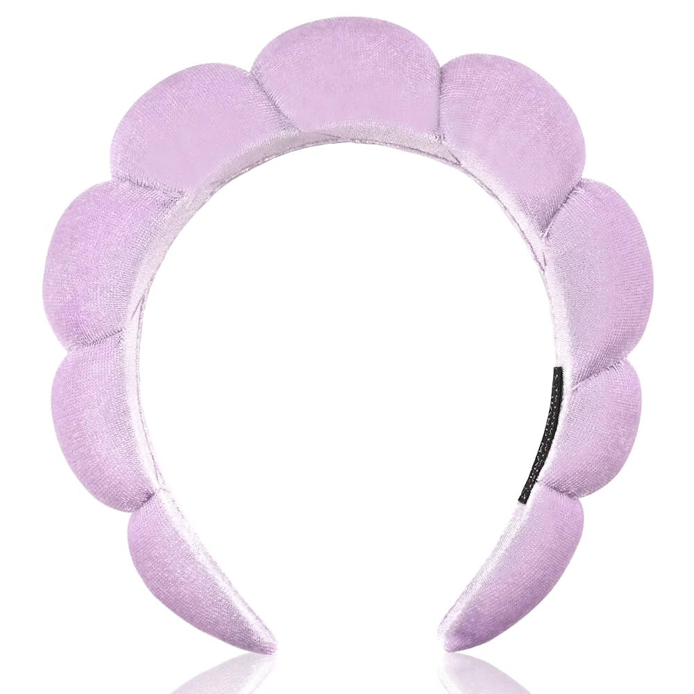 Ayesha Diadema de spa para mujer, diadema de esponja para lavar la cara, nubes, diadema suave par... | Amazon (US)