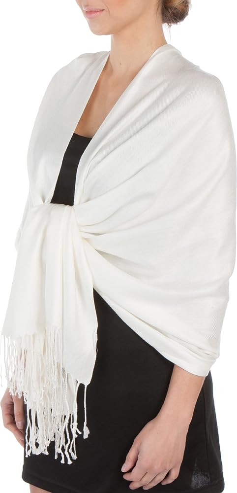 Sakkas Large Soft Silky Pashmina Shawl Wrap Scarf in Solid Colors | Amazon (US)
