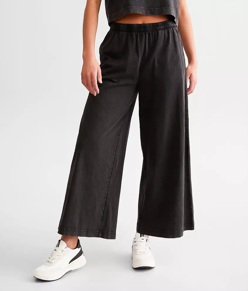 Scout Jersey Wide Leg Cropped Pant | Buckle