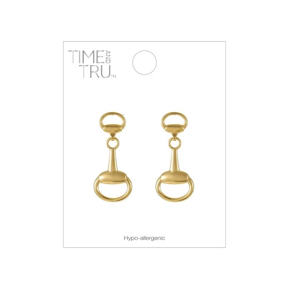 Time and Tru Goldtone Horse Bit Earrings, 1 Pair | Walmart (US)