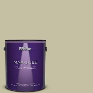 BEHR MARQUEE 1 gal. #S350-3 Washed Olive One-Coat Hide Eggshell Enamel Interior Paint & Primer 24... | The Home Depot
